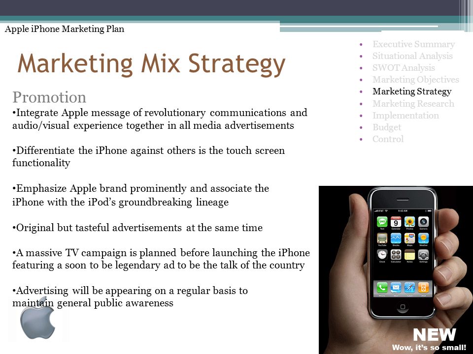 Marketing objectives for iphone